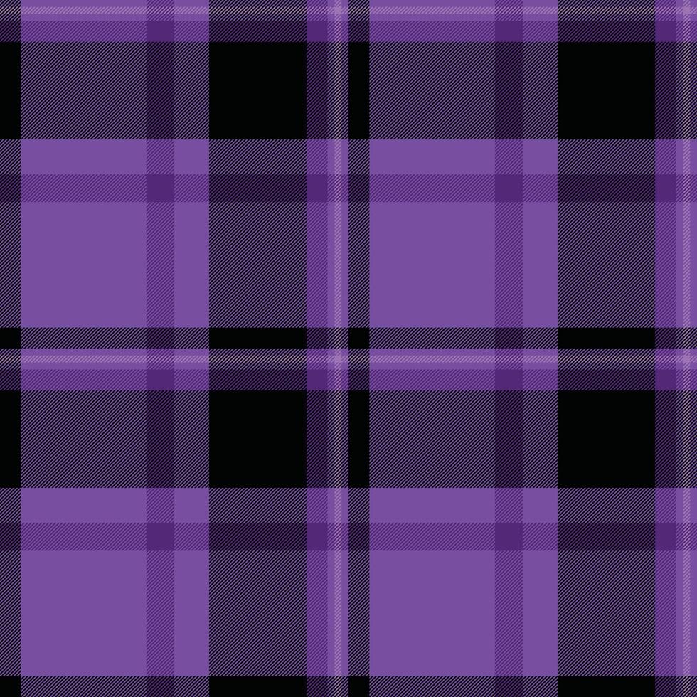 Classic tartan pattern in vibrant purple and black. Perfect for backgrounds, textiles, and stylish designs. Adds depth and a touch of tradition. vector
