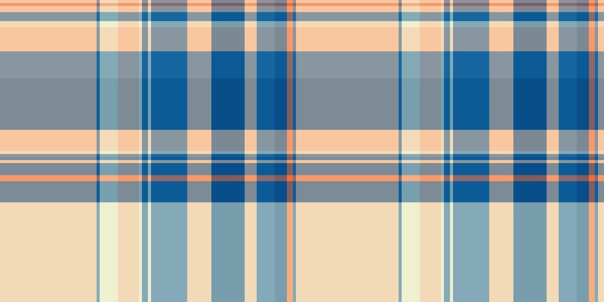 Elegant pastel plaid pattern in soft blues, peaches, and creams. Perfect for textile design, website backgrounds, or creating a calming, sophisticated aesthetic. vector