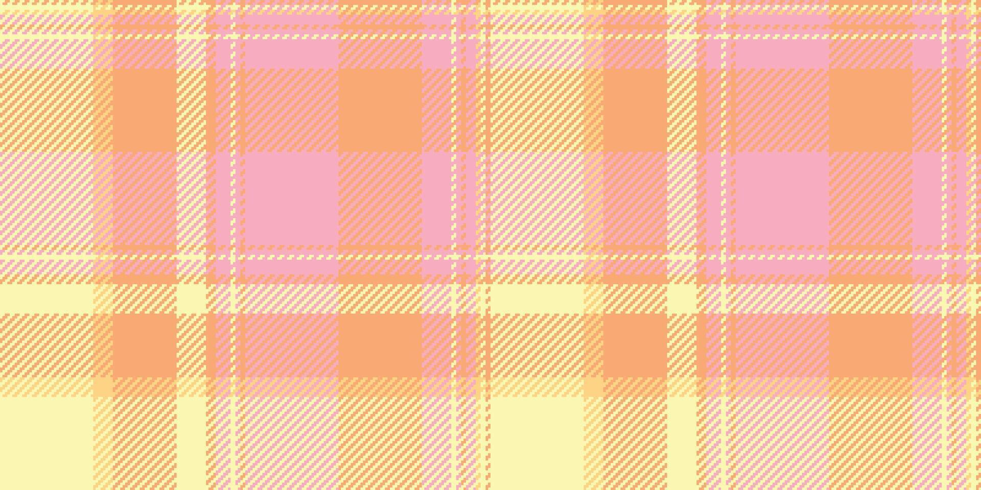 Pastel pink and peach plaid pattern. Soft, gentle texture perfect for backgrounds, textiles, or website designs. Evokes feelings of warmth, comfort, and spring. vector