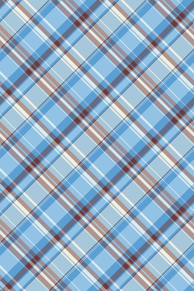 Panel textile texture check, rag pattern plaid . France background fabric tartan seamless in cyan and pastel colors. vector