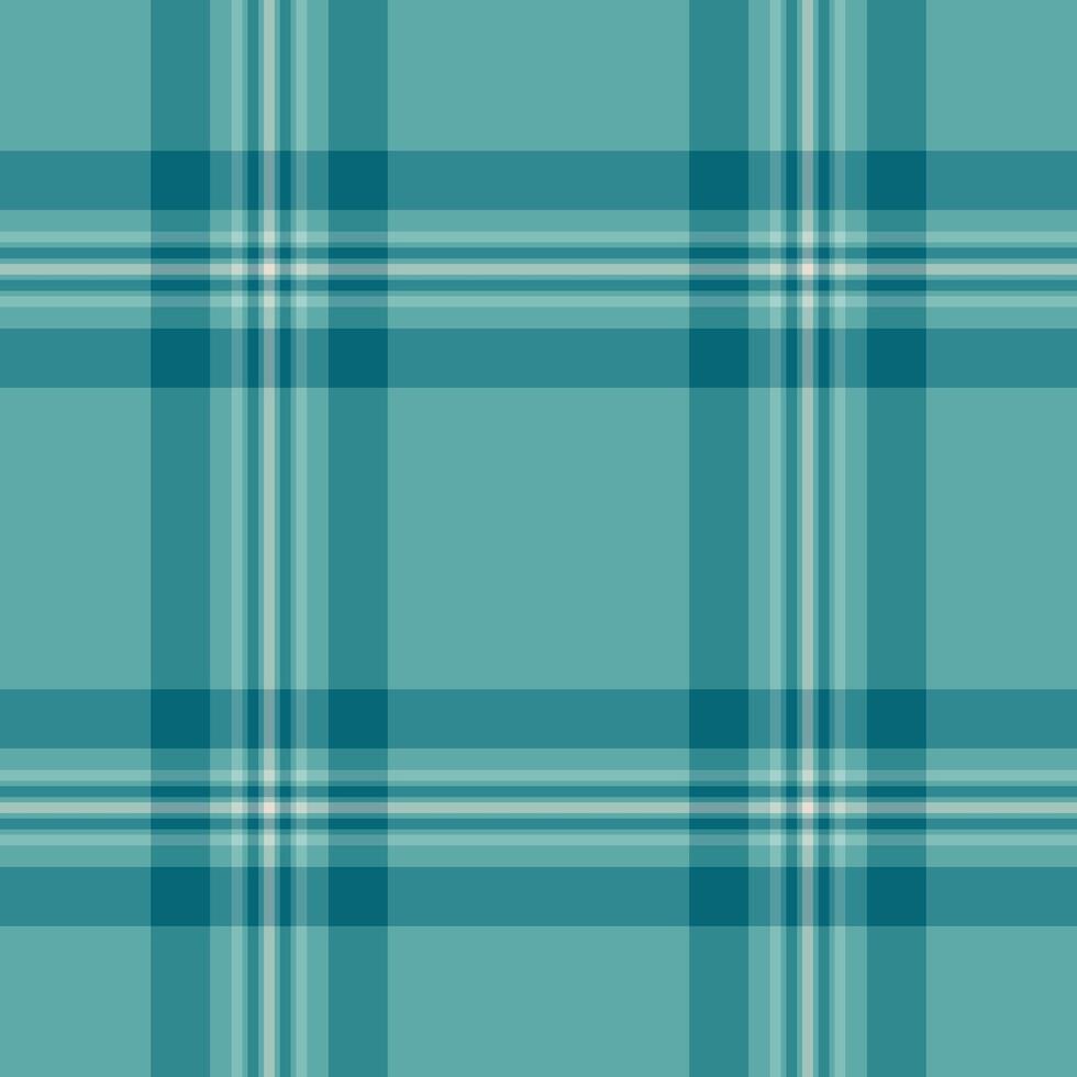 Elegant teal plaid pattern. Classic textile design for backgrounds, fabrics, or decorative use. Calming and sophisticated texture. Seamless, versatile template. vector