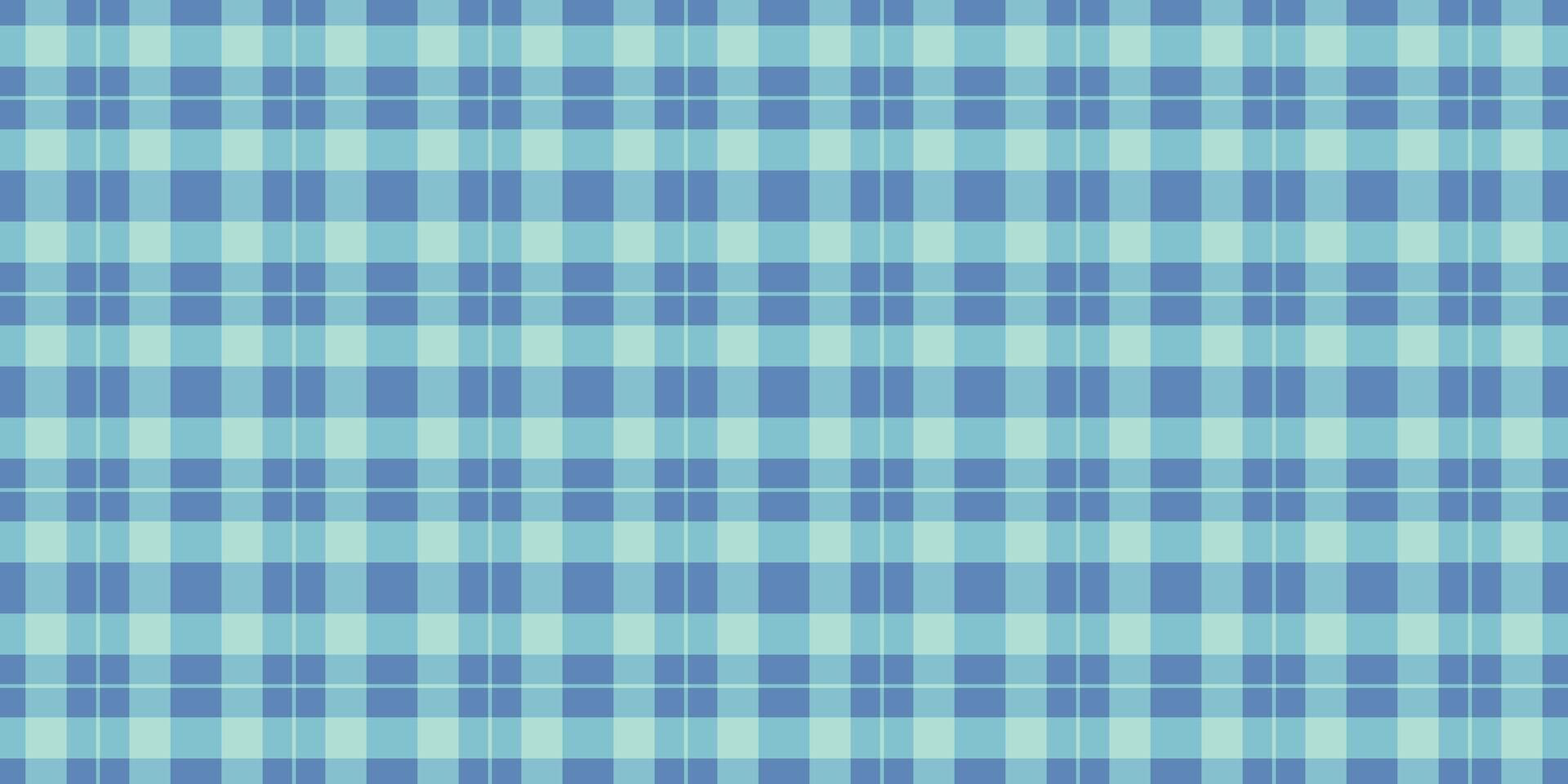 Latin seamless texture background, femininity textile pattern. Yuletide tartan fabric check plaid in cyan and blue colors. vector