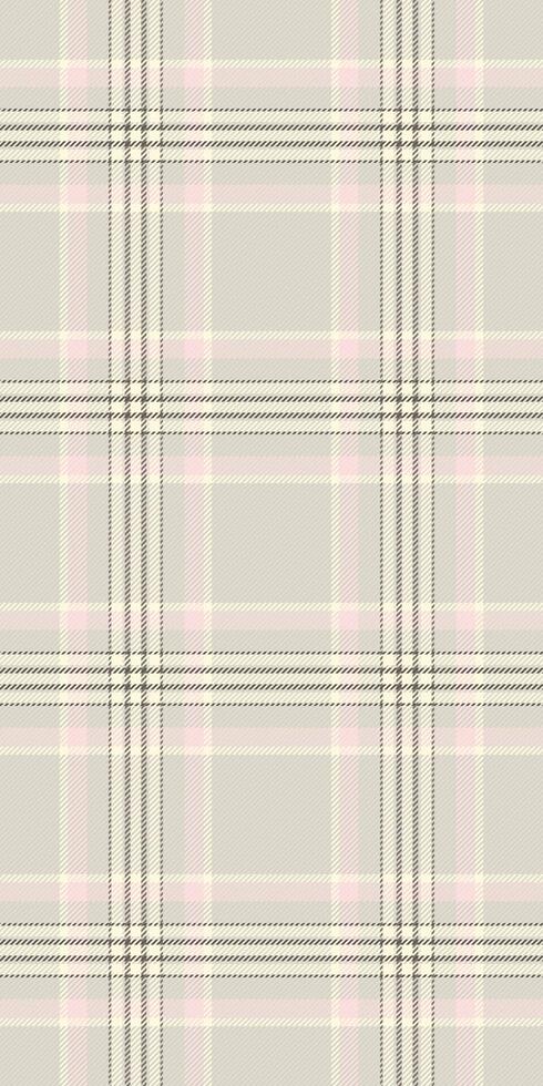 Elegant neutral plaid pattern in soft beige, cream and pale pink. Perfect for textile designs, fashion, backgrounds, and website templates. Subtle texture evokes warmth and sophistication. vector