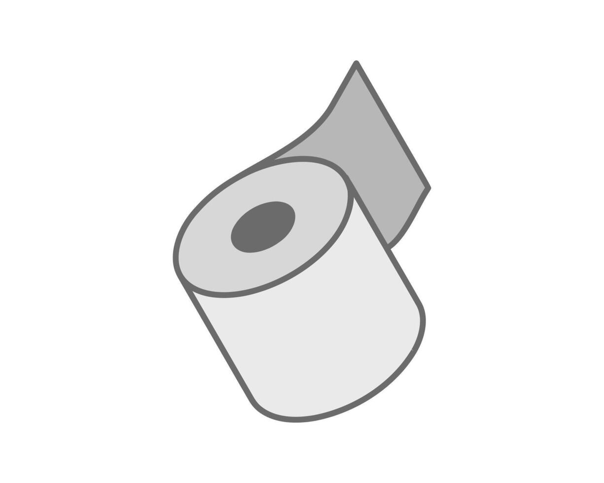 Simple, minimalist illustration of a toilet paper roll. Perfect for infographics, websites, or app designs needing a clean, modern aesthetic. vector