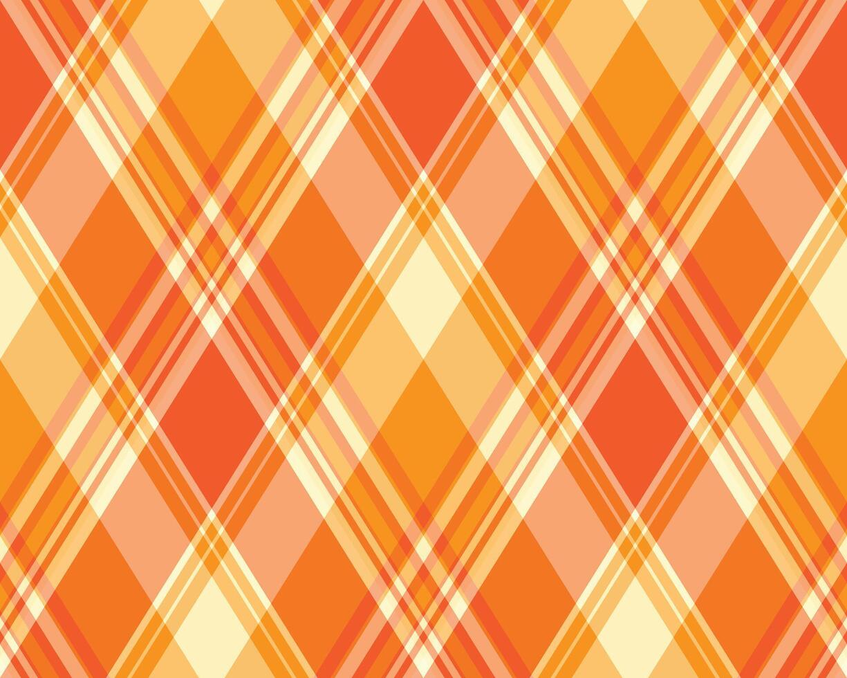 Vibrant orange and cream diagonal plaid pattern. Perfect for autumnal designs, textiles, or website backgrounds. vector