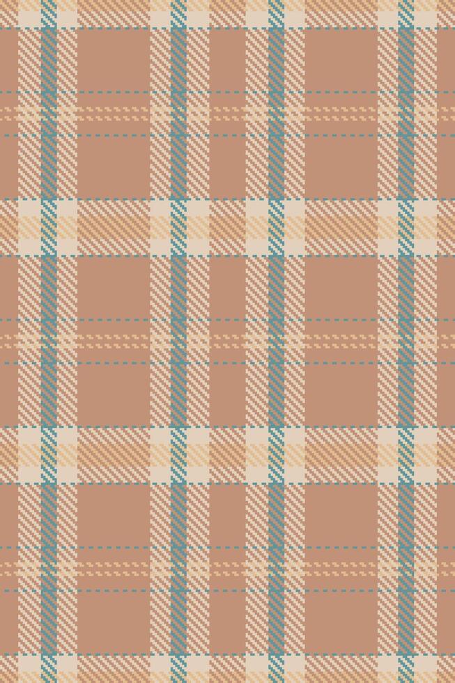 Grungy tartan texture background, britain fabric seamless . Sparse plaid check pattern textile in orange and light colors. vector