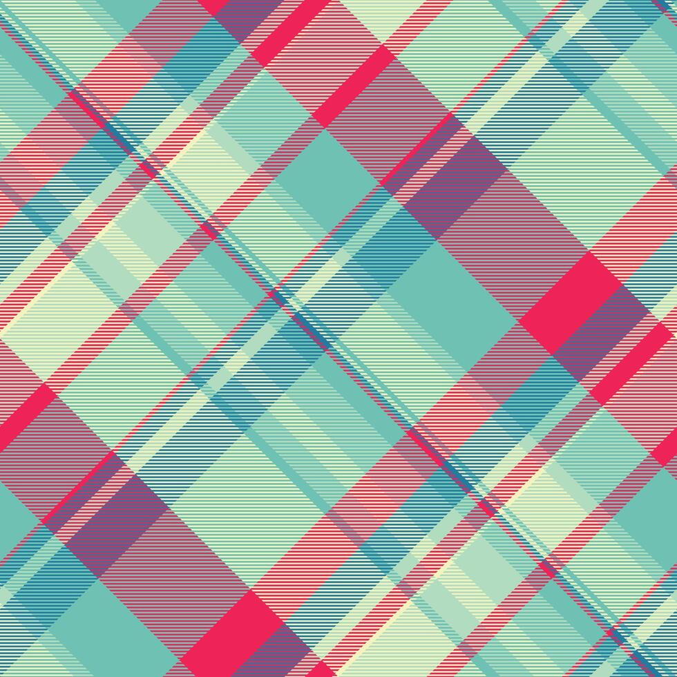 Checkered tartan textile fabric, dogtooth background texture seamless. Subtle plaid check pattern in light and teal colors. vector