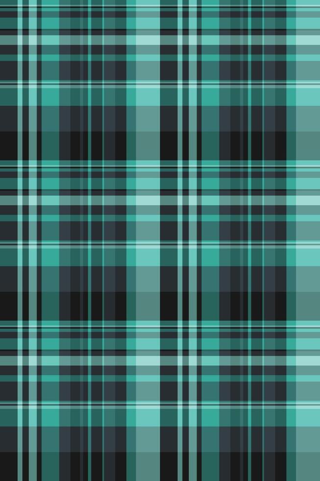 Marketing texture check, inspiration seamless background textile. 60s plaid fabric tartan pattern in teal and dark colors. vector