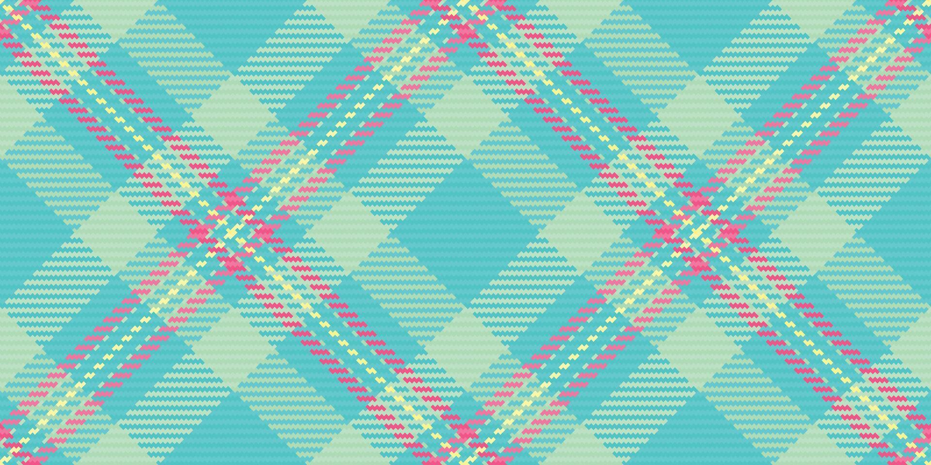 Vibrant teal and pastel plaid pattern. Perfect for textile designs, website backgrounds, or fashion projects. This cheerful, seamless texture evokes feelings of freshness and summer. vector