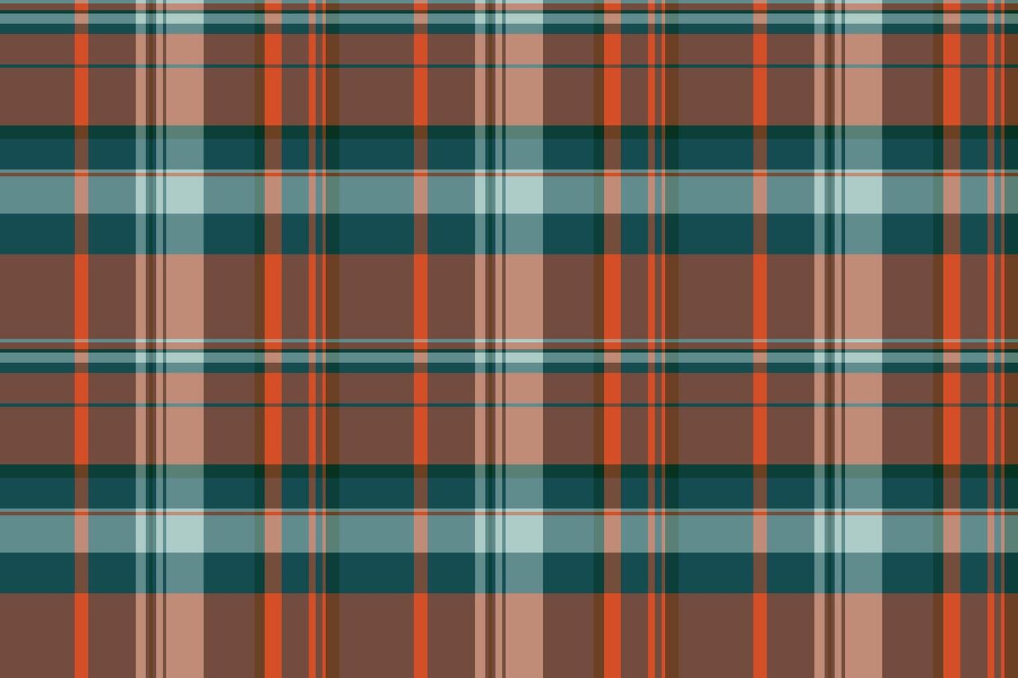 Window check tartan fabric, africa plaid texture textile. Premium pattern seamless background in orange and cyan colors. vector