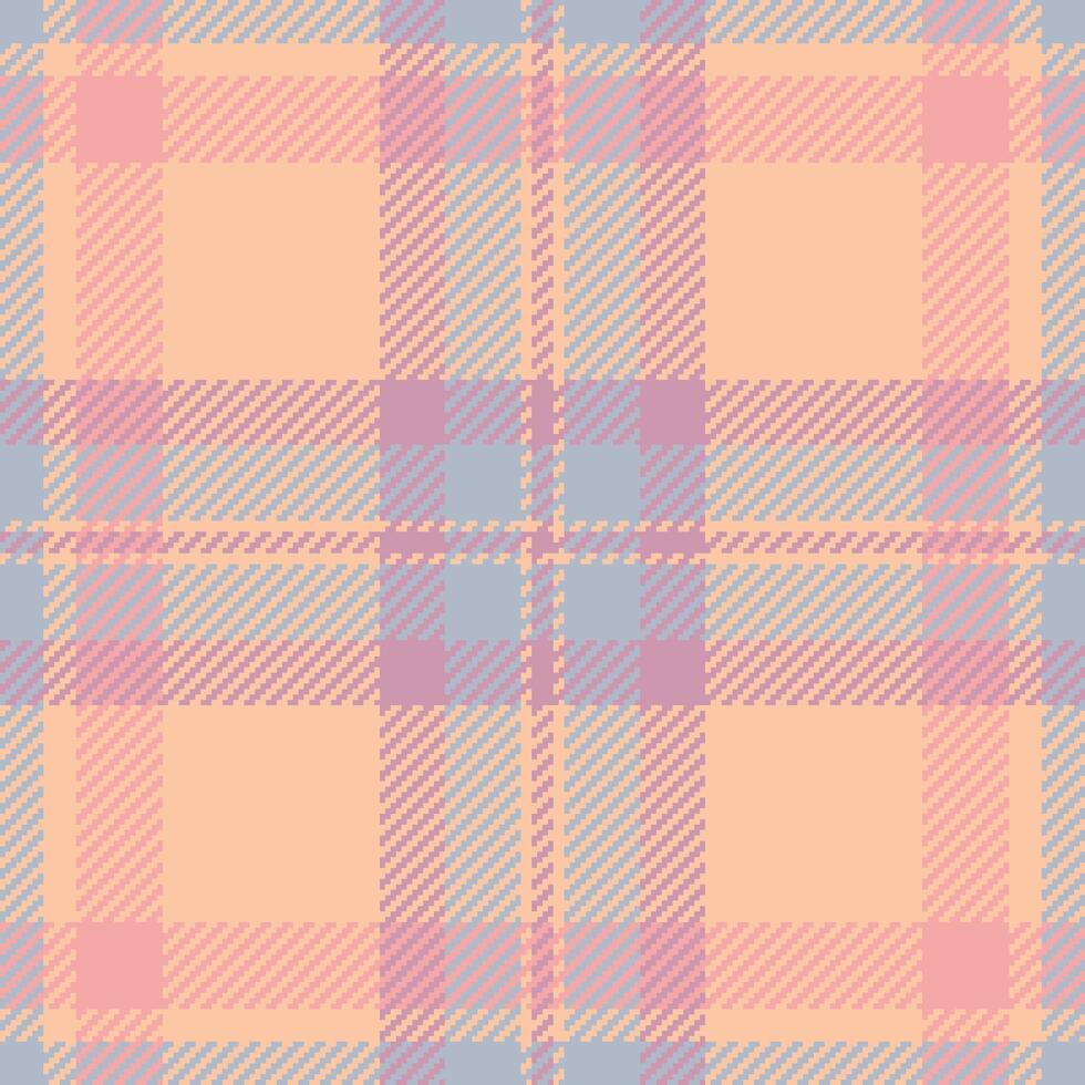 Soft pastel plaid pattern in peach, pink blue. Ideal for textile design, fashion, stationery, and branding projects. Subtle, elegant, and versatile texture evokes feelings of warmth and comfort. vector