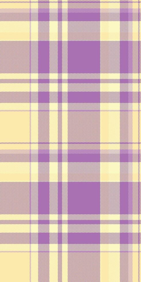 Pastel yellow and purple plaid pattern. Perfect for textile design, fashion, websites, and branding. A soft, cheerful texture ideal for spring or summer themes. vector