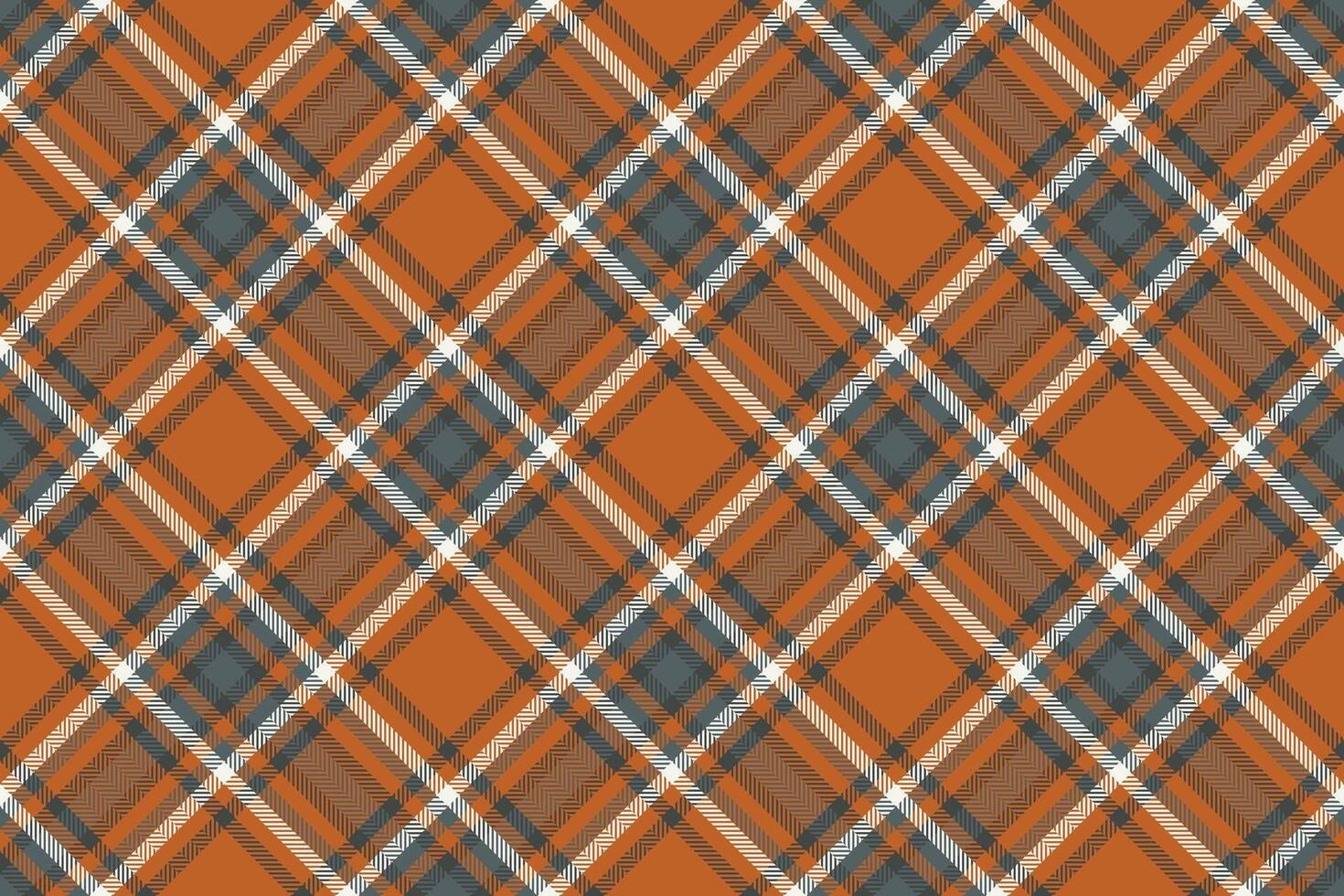 Vibrant autumnal plaid pattern in orange, gray, and white. Perfect for fallthemed designs, apparel, textiles, and website backgrounds. This seamless texture offers a classic, yet modern, feel. vector