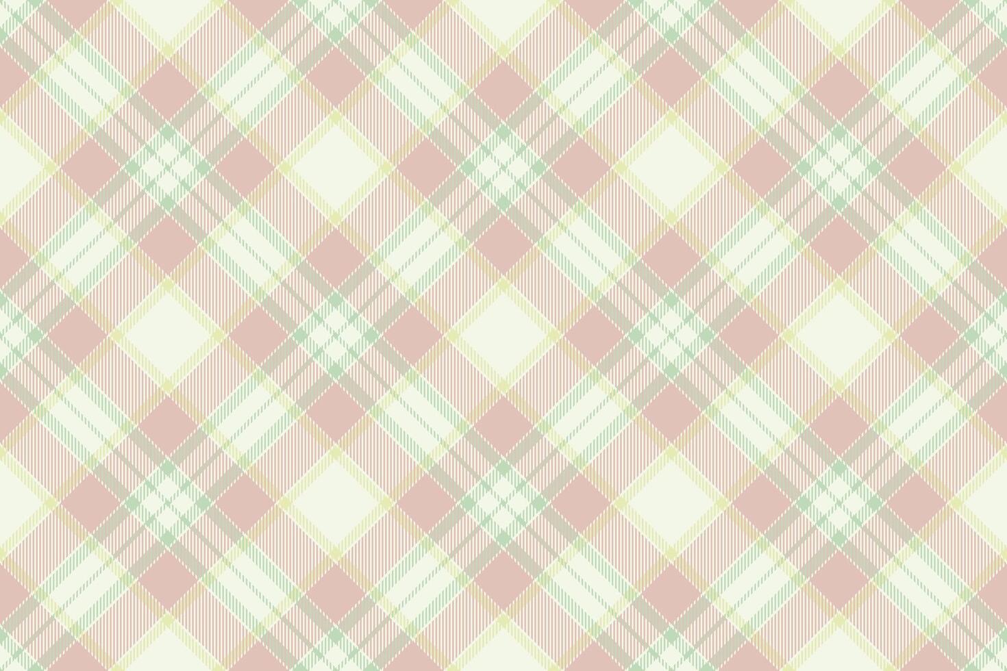 Elegant pastel plaid pattern. Soft pink, green, and cream tones create a delicate, romantic texture. Perfect for textile designs, website backgrounds, or stationery. vector
