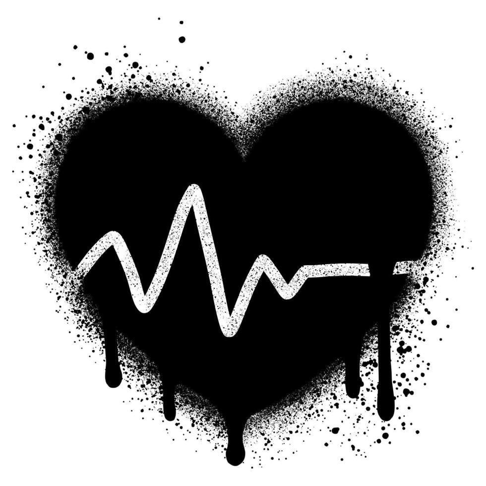 Spray Painted Graffiti heart cardiology icon Sprayed isolated with a white background. vector