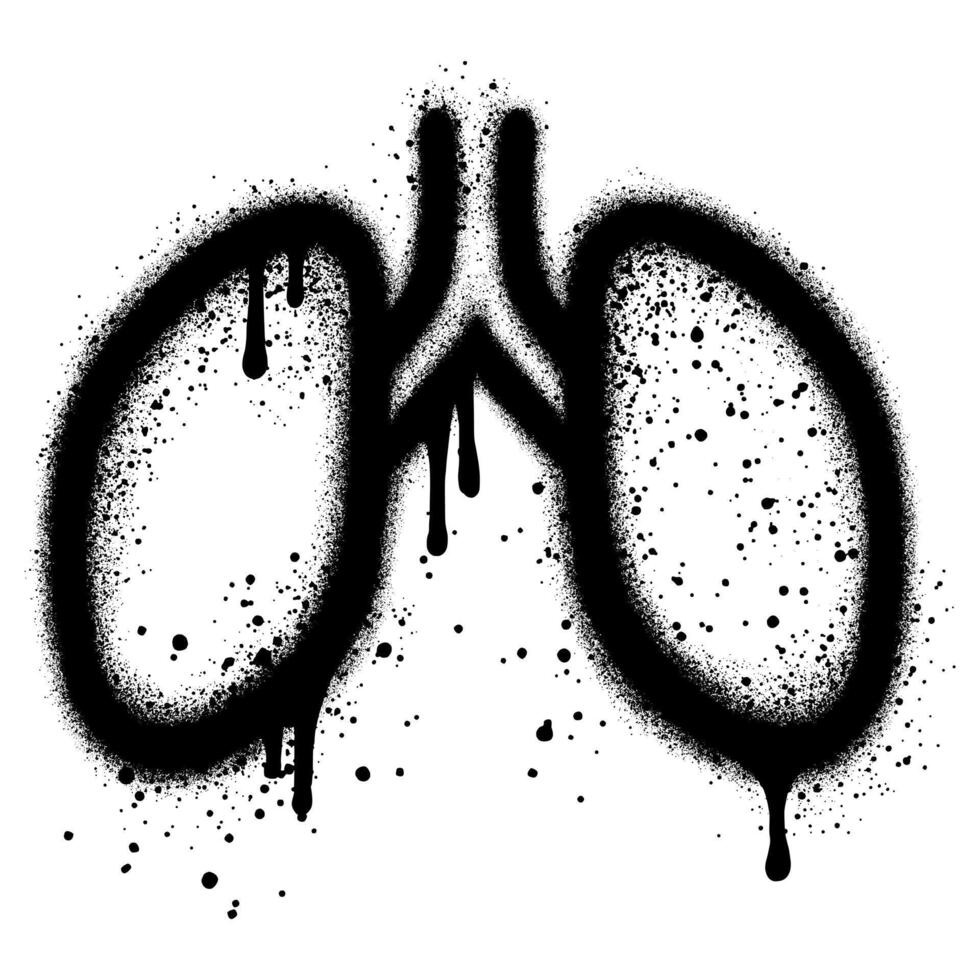 Spray graffiti lungs symbol isolated on White background. vector