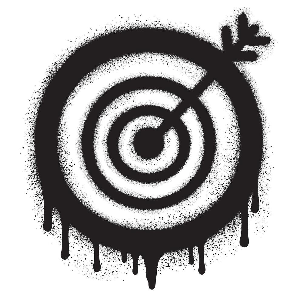 Target and arrow icon in graffiti style for business and advertising. EPS 10 vector