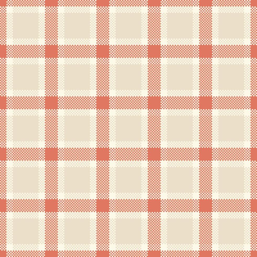 Seamless pixel plaid pattern. A warm, woven aesthetic. Perfect for vintage designs, textile mockups, or digital backgrounds requiring a cozy, rustic touch. vector