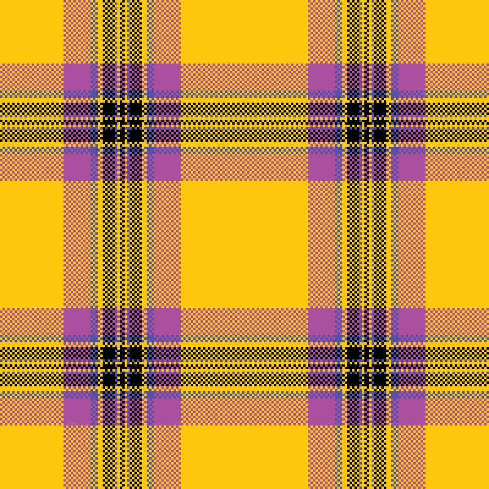 Vibrant yellow, pink, and purple plaid pattern. Bold graphic design ideal for fashion, textiles, web backgrounds, or playful branding. vector