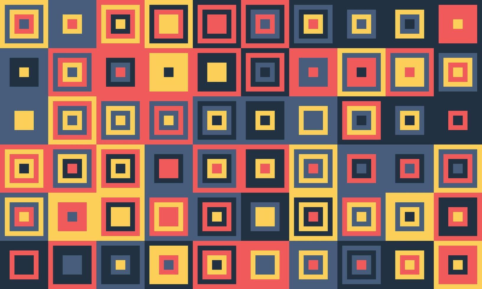 Vibrant geometric pattern of colorful squares, perfect for modern design projects. This playful yet sophisticated image evokes feelings of energy, creativity, and order. vector