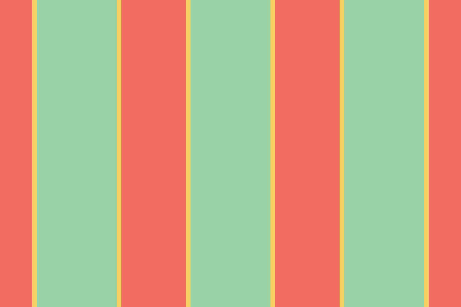 Vibrant vertical stripes in coral, mint green, and gold create a cheerful, retroinspired pattern. vector