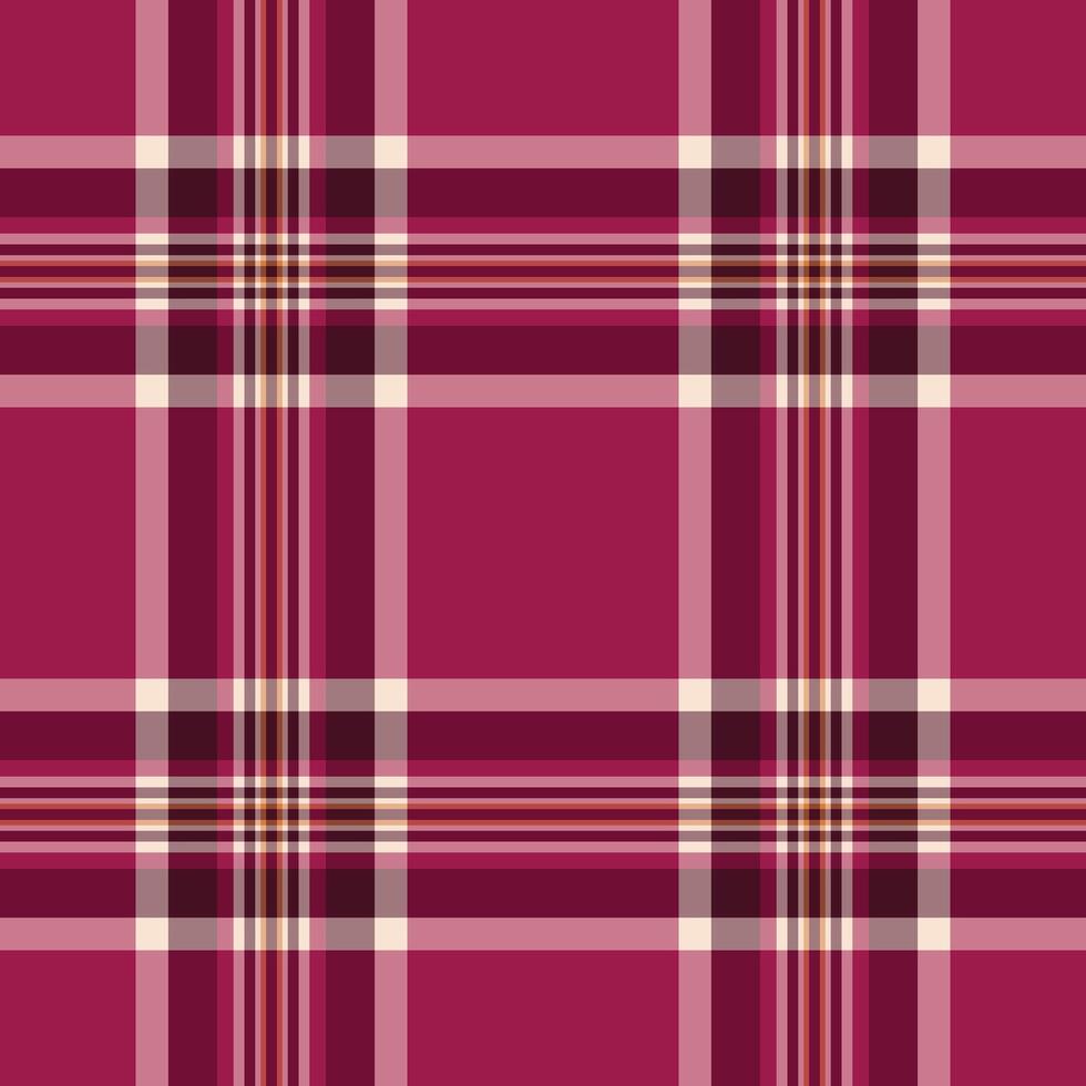 List seamless fabric textile, antique plaid tartan. Identity texture check background pattern in red and pink colors. vector