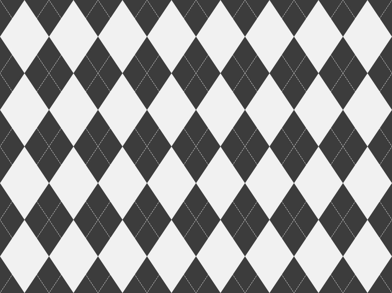 Stylish monochrome argyle pattern. Perfect for backgrounds, textiles, or website design. Geometric diamonds create a sophisticated and timeless aesthetic. vector