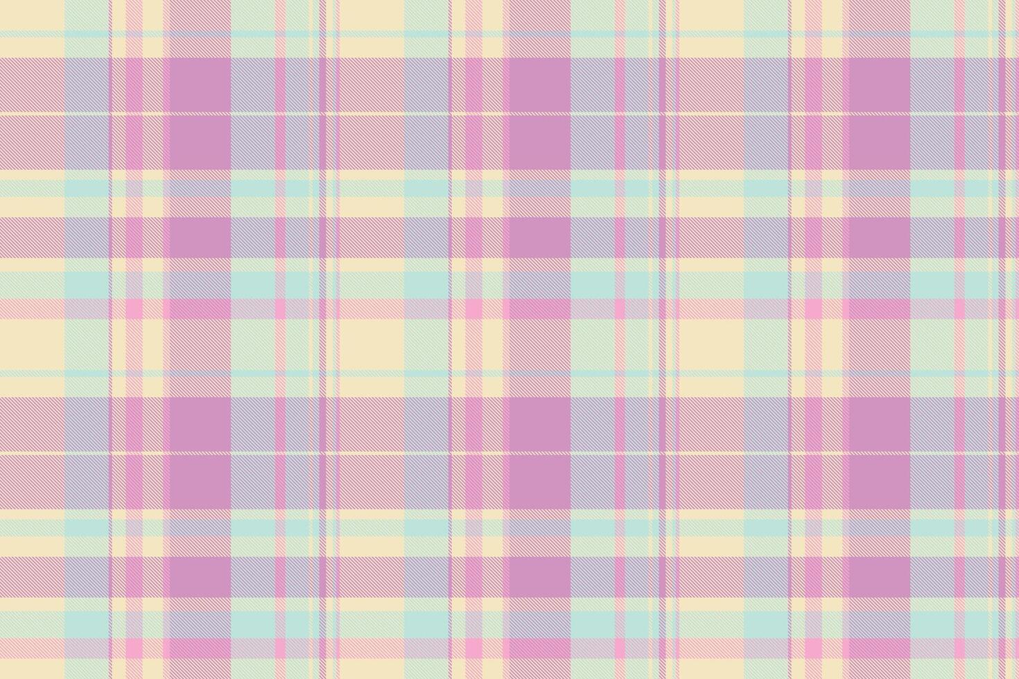 Pretty fabric texture check, 1960s tartan seamless plaid. Website background pattern textile in light and purple colors. vector