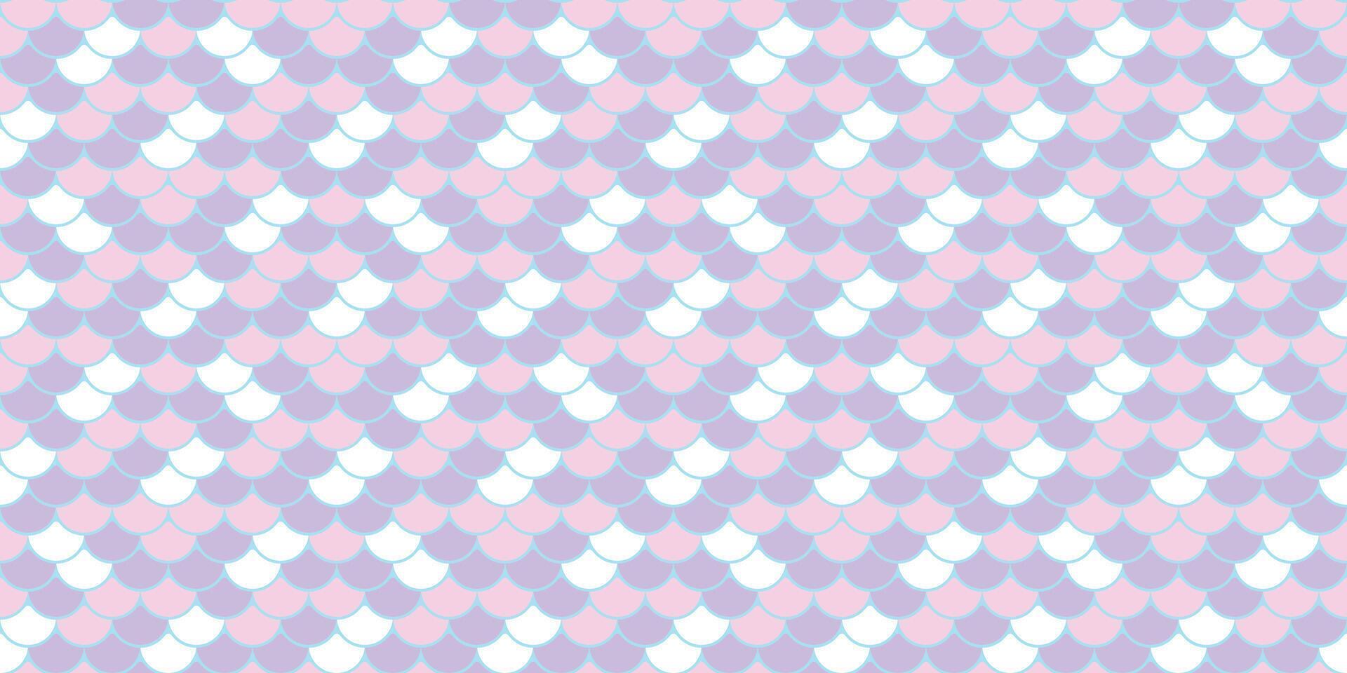 Pastel mermaid scales pattern. Seamless design with soft pink, lilac, and white hues. Perfect for backgrounds, textiles, and feminine branding. Evokes dreams, fantasy, and tranquility. vector