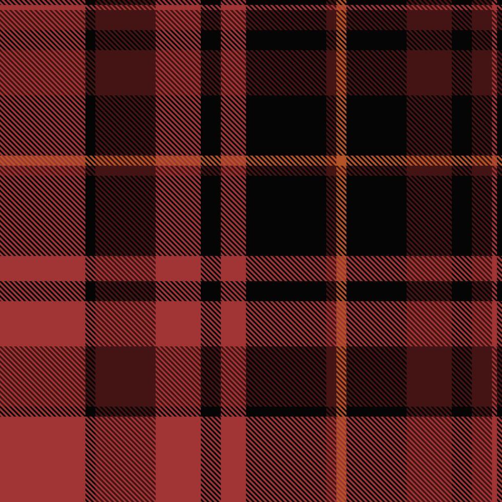 Stylish red, black, and orange plaid pattern. Perfect for fall fashion, textile design, or website backgrounds. This richly textured image evokes warmth and tradition. vector