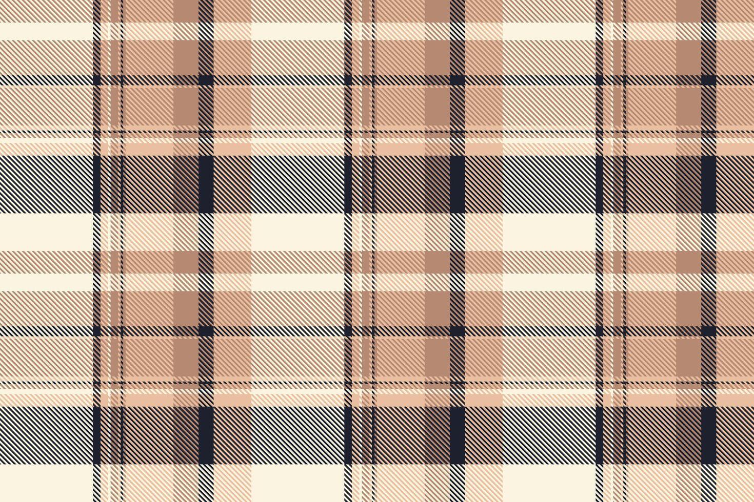 Dreamy texture fabric tartan, 1970s seamless textile. Folded pattern plaid check background in orange and cornsilk colors. vector