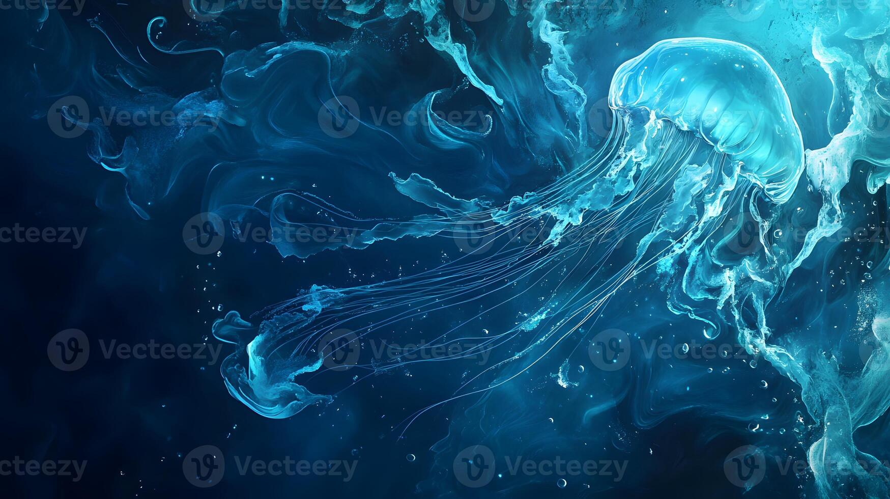 Jellyfish, blue, water, jellyfish, water, jellyfish, water, jelly photo