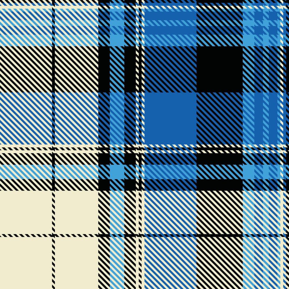 Stylish blue and cream plaid pattern. Perfect for textile design, fashion, or website backgrounds. The intersecting lines create a sense of order and sophistication. vector