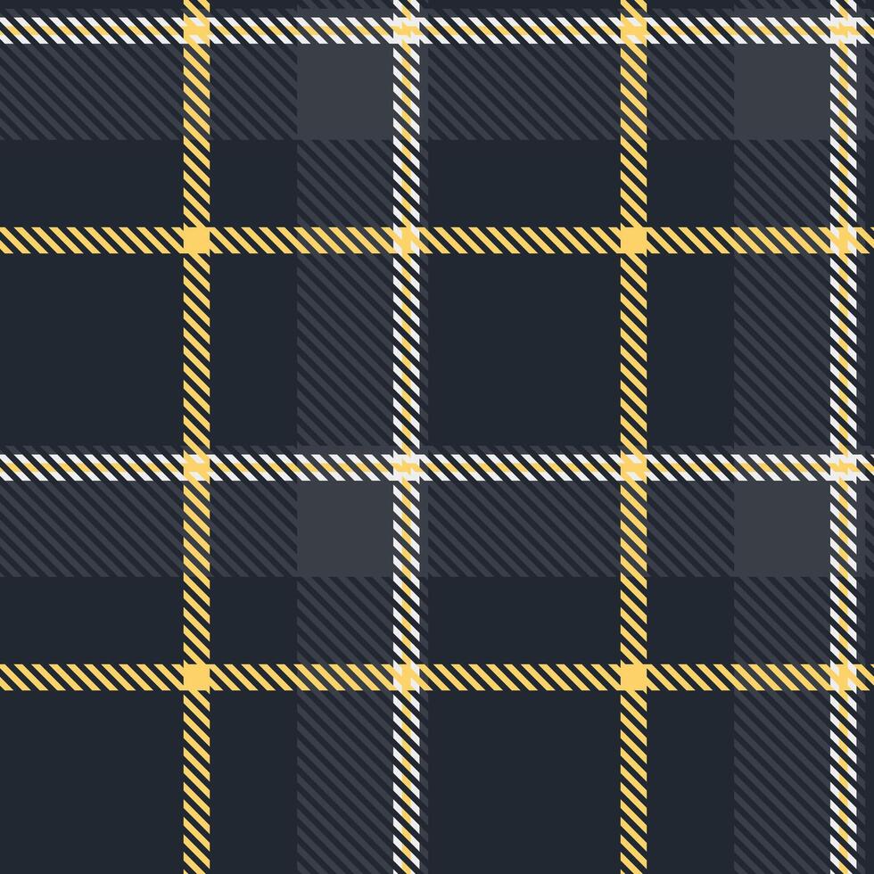 A black and yellow plaid fabric pattern vector