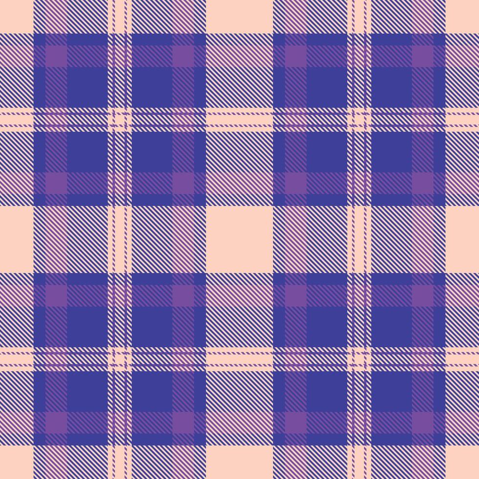 Geometric check tartan textile, picnic texture seamless pattern. Gift background fabric plaid in indigo and light colors. vector