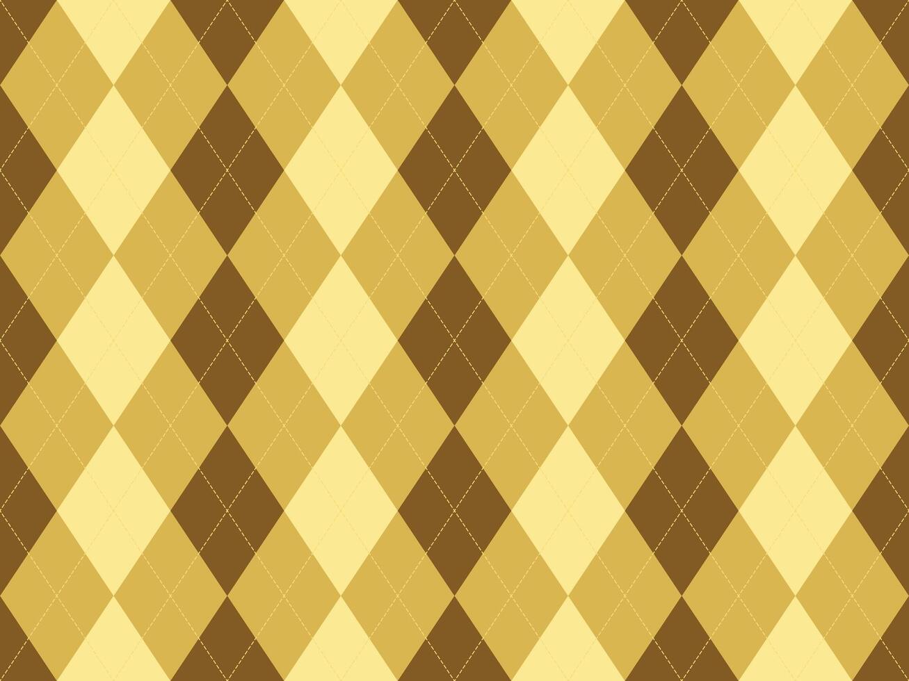 Elegant golden argyle pattern. Perfect for backgrounds, textiles, or website design. Sophisticated and timeless, this repeating diamond motif offers a touch of luxury and classic style. vector