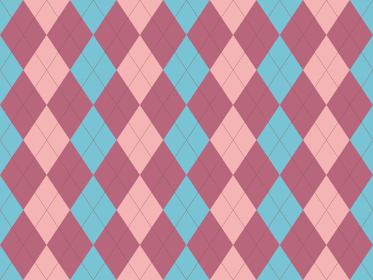 Elegant argyle pattern in soft pink, teal, and brown. Perfect for backgrounds, textiles, or stationery designs. This charming geometric texture evokes a sense of classic style and sophistication. vector