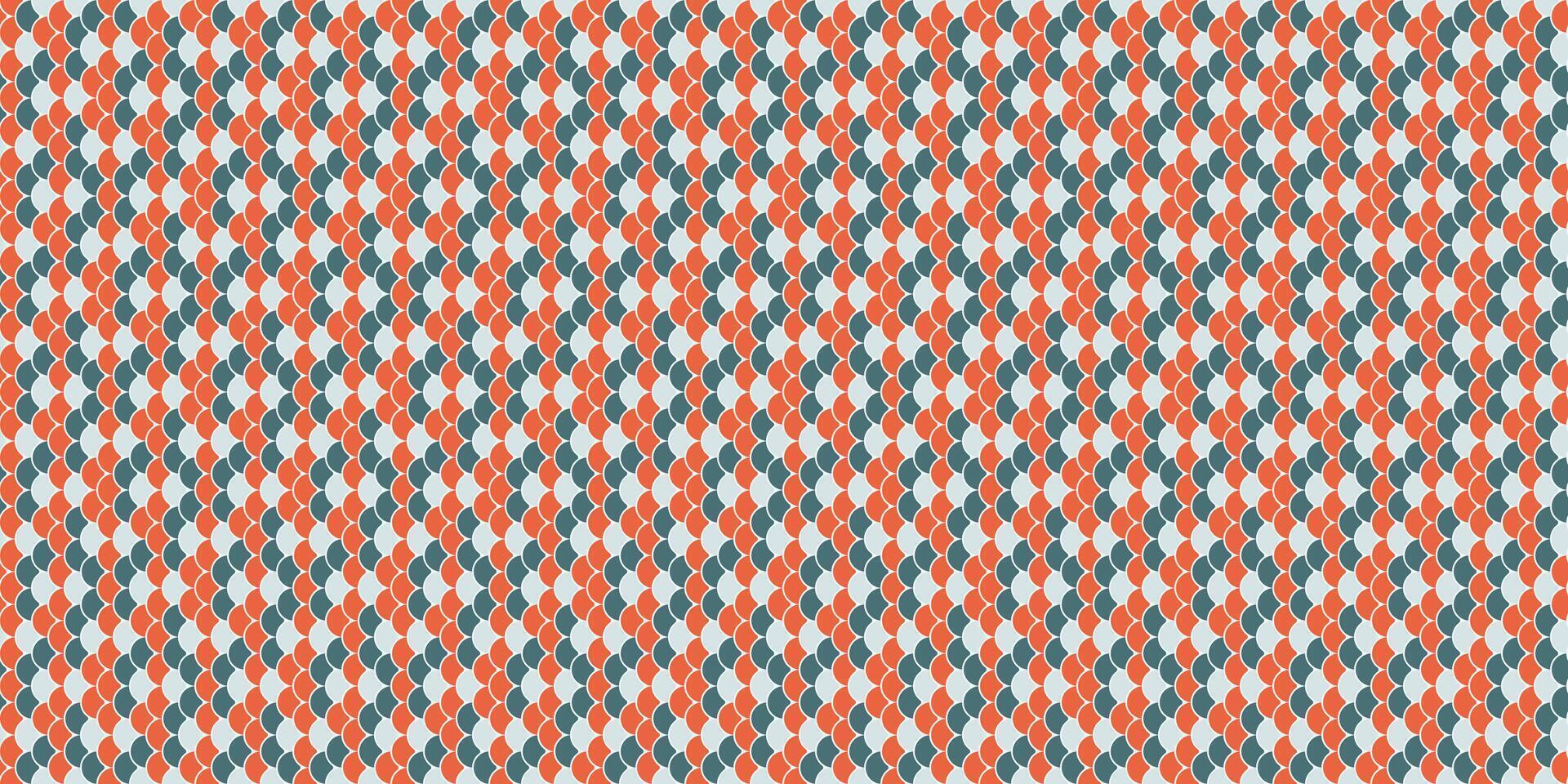 Vibrant geometric pattern featuring a repeating diamond design in coral, teal, and white. Ideal for textile prints, website backgrounds, or packaging design. vector