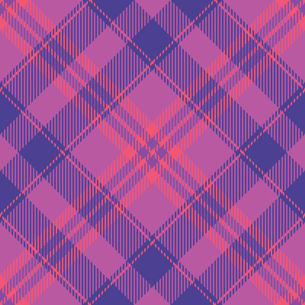 Vibrant pink and purple plaid pattern. Perfect for textile design, fashion, and branding. This seamless texture offers a modern, stylish aesthetic with a touch of retro charm. vector