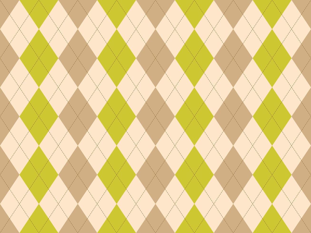 Elegant argyle pattern in muted lime green, beige, and cream. Perfect for backgrounds, textiles, or stylish website design. Classic, timeless geometric design evokes sophistication and tradition. vector