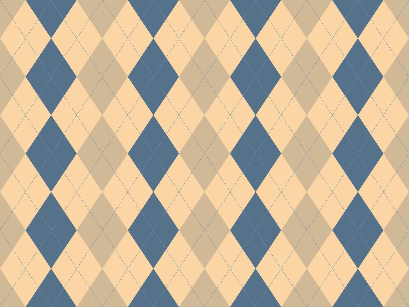 A blue and tan argyle pattern vector