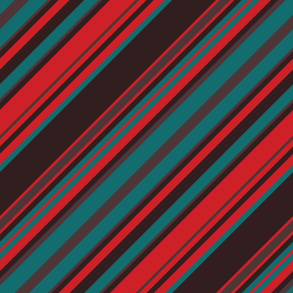 Dynamic diagonal stripes in red, teal, and dark brown create a vibrant, modern pattern. Perfect for backgrounds, textiles, or website design, this image evokes energy and style. vector