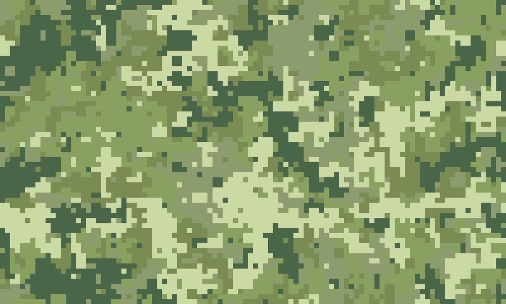 Abstract pixelated camouflage pattern in shades of green and beige. Perfect for backgrounds, textile designs, or militarythemed projects. Digital, seamless, and versatile. vector