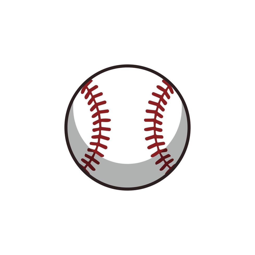 White baseball ball with red stitches vector