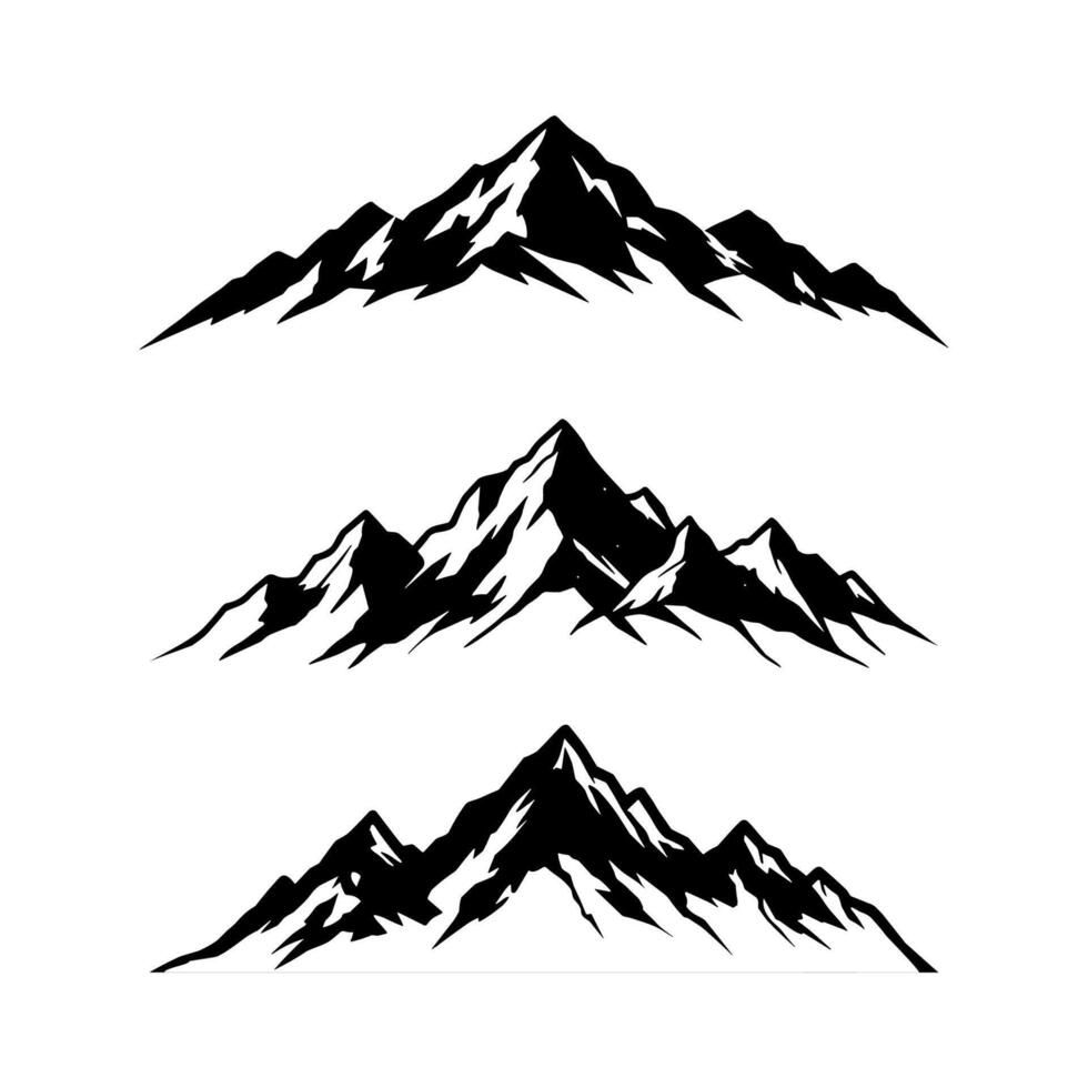 Silhouette of abstract mountain for logo vector