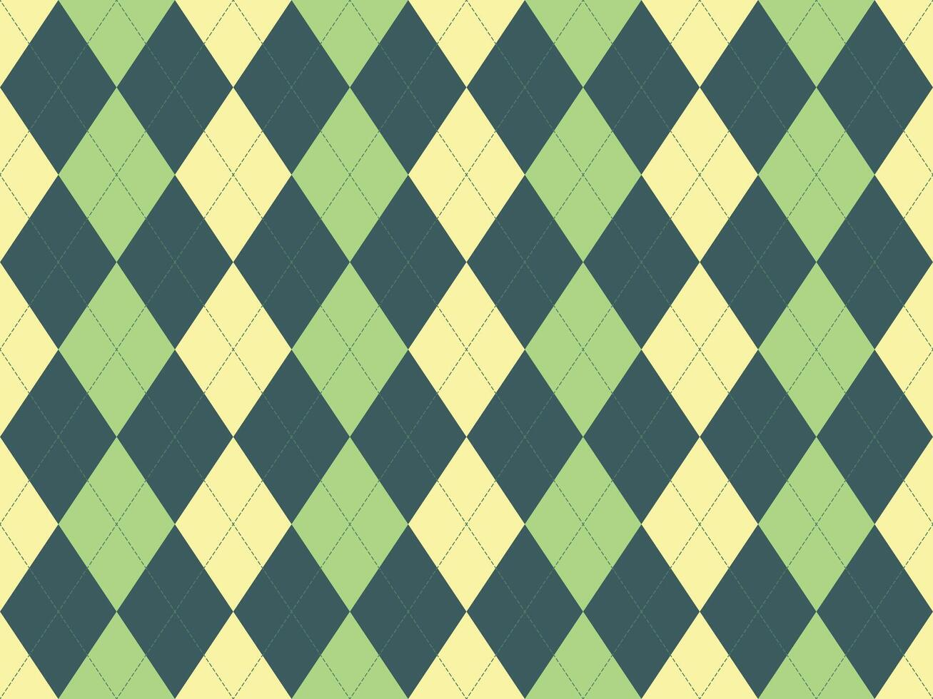 Elegant argyle pattern in pastel yellow, sage green, and teal. Perfect for backgrounds, textiles, or branding, this timeless design evokes sophistication and classic style. vector