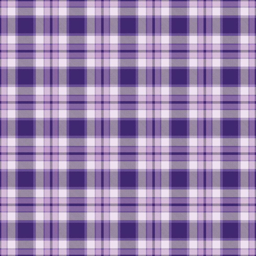 Customized textile background seamless, covering plaid pattern fabric. Glen check tartan texture in violet and light colors. vector