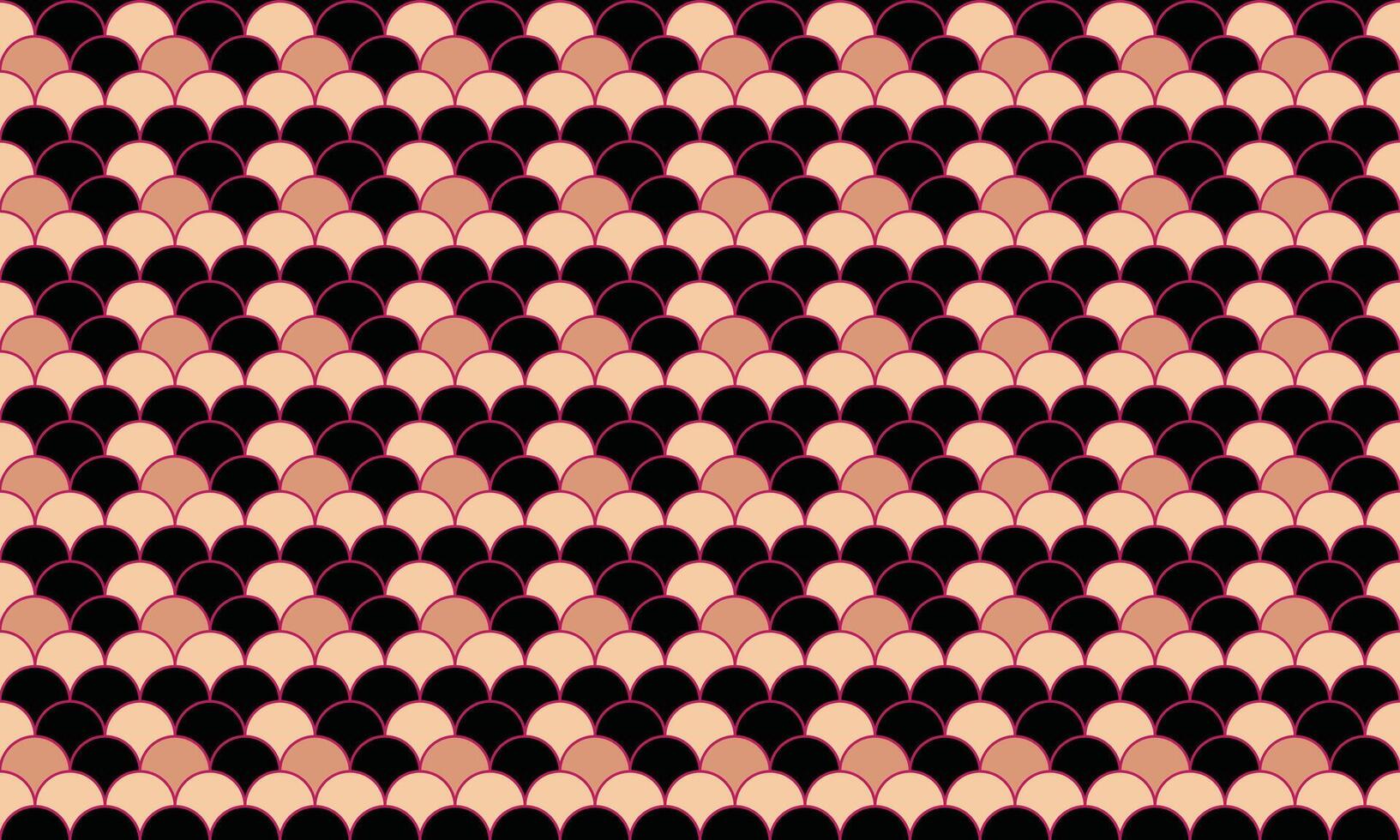Elegant seamless pattern of overlapping scales in beige and black. Perfect for textile design, website backgrounds, or decorative projects. vector