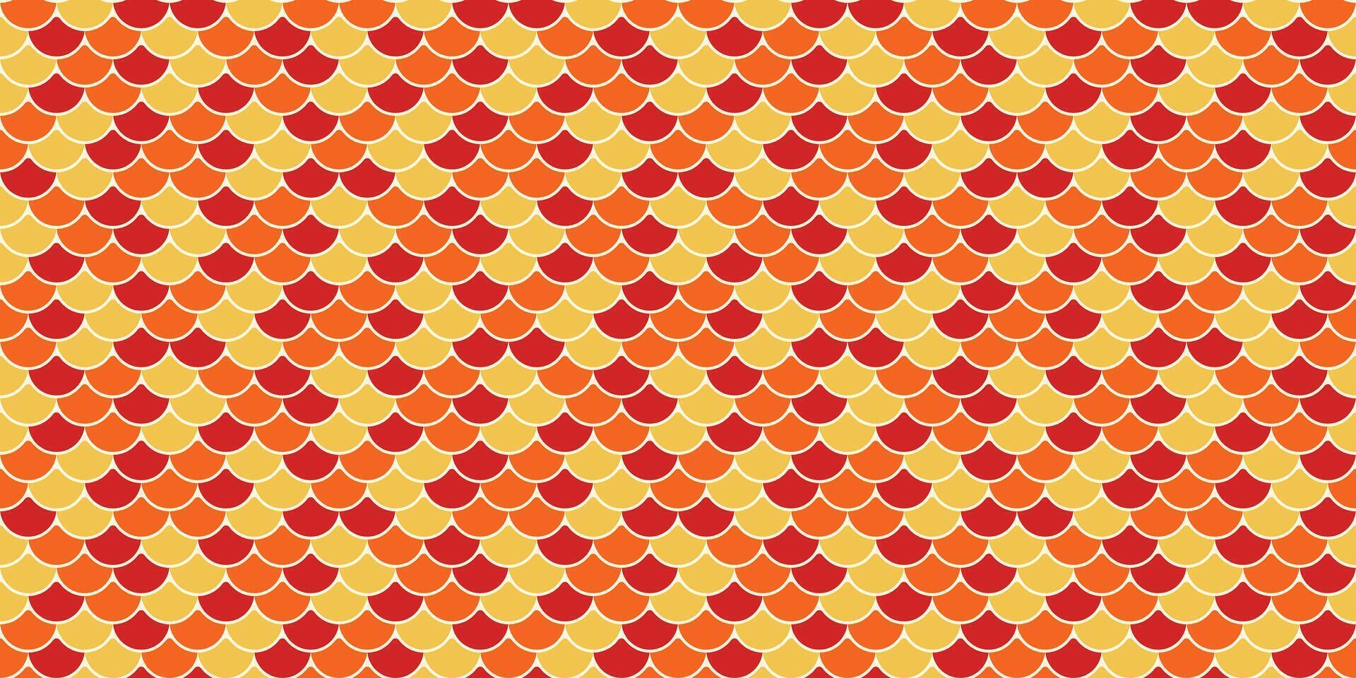 Vibrant geometric pattern featuring overlapping scales in warm autumnal hues. Perfect for textile design, website backgrounds, or decorative projects. vector