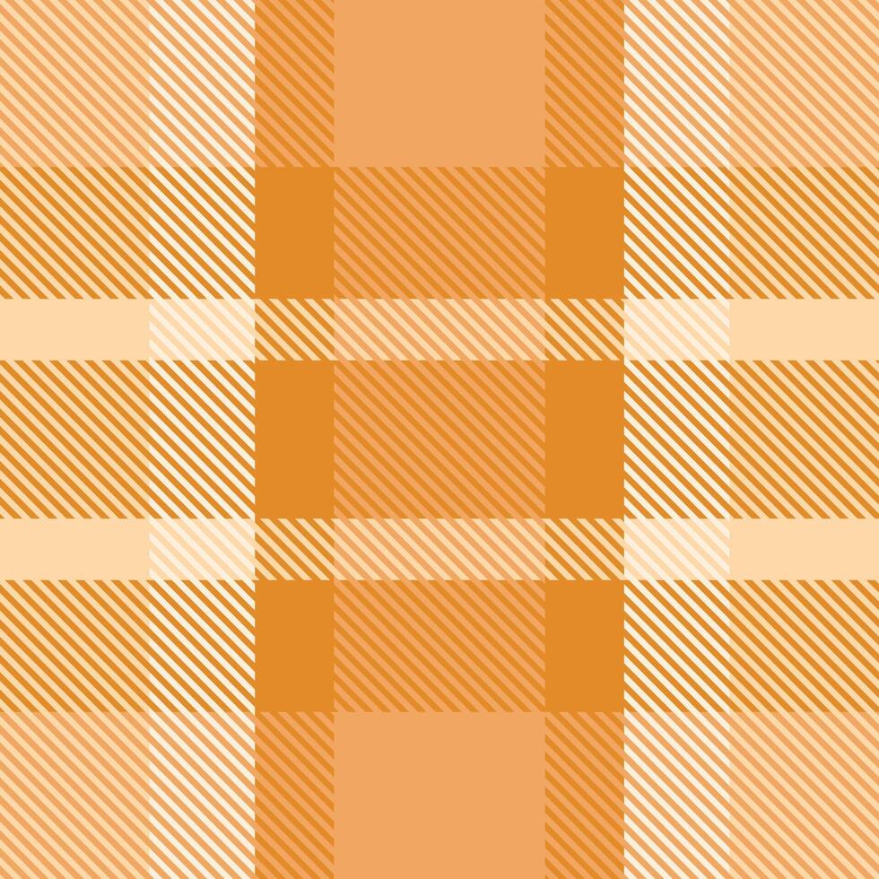 Difficult textile fabric , paint tartan check texture. Cut out seamless background pattern plaid in orange and sandy brown colors. vector